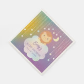Niedlich über Mond und Sternen Lion Cub Babydusche Serviette (Ecke)