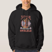 Niedlich Ukulele Girl Hawaii Musik Little Guitar U Hoodie (Vorderseite)