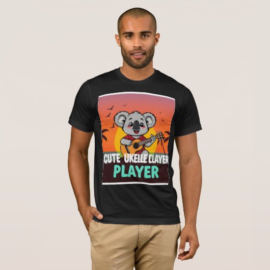 Niedlich Ukulele Player Koala T - Shirt (Vorne ganz)
