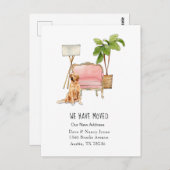 Niedlich "Umzug mit Hundebewegung Ankündigung Post Postkarte (Vorne/Hinten)