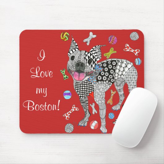 Niedlich und Adorable Boston Terrier Mousepad (Mit Mouse)