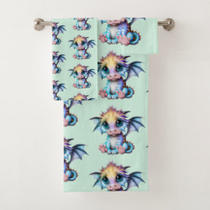 Niedlich und Adorable Kawaii Baby Dragon Badhandtuch Set