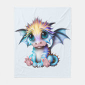 Niedlich und Adorable Kawaii Baby Dragon Fleecedecke (Vorderseite)