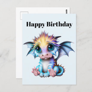 Niedlich und Adorable Kawaii Baby Dragon Postkarte