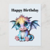 Niedlich und Adorable Kawaii Baby Dragon Postkarte (Vorderseite)