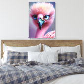 Niedlich und Adorable Kawaii Baby Flamingo Leinwanddruck (Insitu (Schlafzimmer))