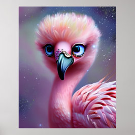 Niedlich und Adorable Kawaii Baby Flamingo Poster