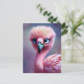 Niedlich und Adorable Kawaii Baby Flamingo Postkarte (Stehend Vorderseite)