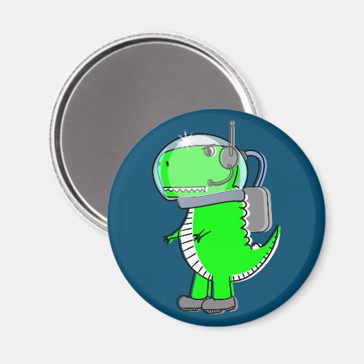 Niedlich und angry Astronaut T-Rex Dinosaur Magnet (Vorderseite/Rückseite)
