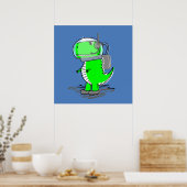 Niedlich und angry Astronaut T-Rex Dinosaur Poster (Küche)