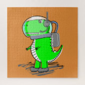 Niedlich und angry Astronaut T-Rex Dinosaur Puzzle (Vertikal)