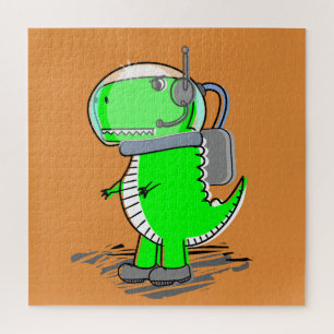Niedlich und angry Astronaut T-Rex Dinosaur Puzzle