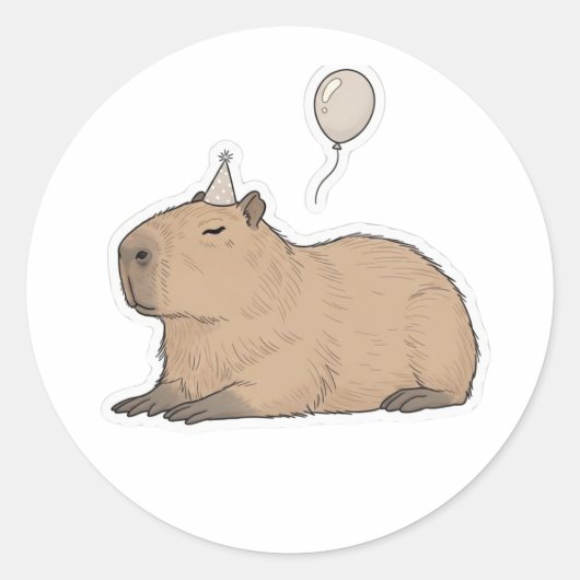Niedlich und Chill Capybara Runder Aufkleber (Vorderseite)