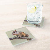 Niedlich und Chubby Chipmunk Glasuntersetzer (Schrägansicht)