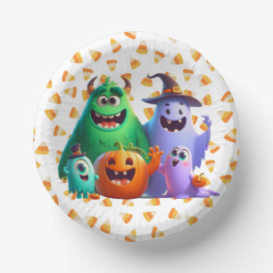 Niedlich und Cool, Halloween-Monster Pappteller