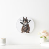 Niedlich und Cool, Maine Coon Cat Runde Wanduhr (Zuhause)