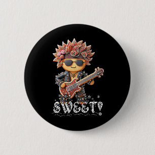 Niedlich und Edgy Christmas Gingerbread Rockstar S Button