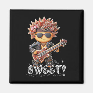 Niedlich und Edgy Christmas Gingerbread Rockstar S Magnet