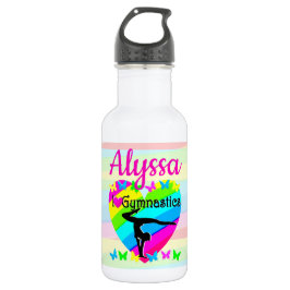 NIEDLICH UND FARBEITIG I LIEBE GYMNASTIK EDELSTAHLFLASCHE