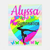 NIEDLICH UND FARBEITIG I LIEBE GYMNASTIK FLEECEDECKE (Vorderseite)