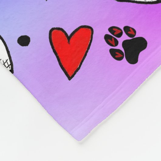 Niedlich und farbenfroh Boston Terrier Fleece Blan (Ecke)