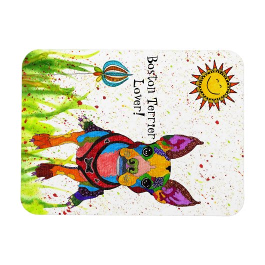Niedlich und farbenfroh Boston Terrier Magnet (Horizontal)