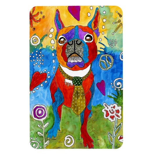 Niedlich und farbenfroh Boston Terrier Magnet 4"x6 (Vertikal)