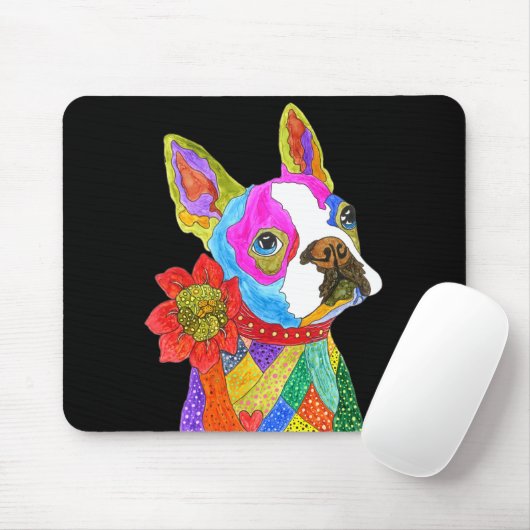 Niedlich und farbenfroh Boston Terrier Mousepad (Mit Mouse)