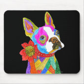 Niedlich und farbenfroh Boston Terrier Mousepad (Vorne)