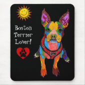 Niedlich und farbenfroh Boston Terrier Mousepad (Vorne)