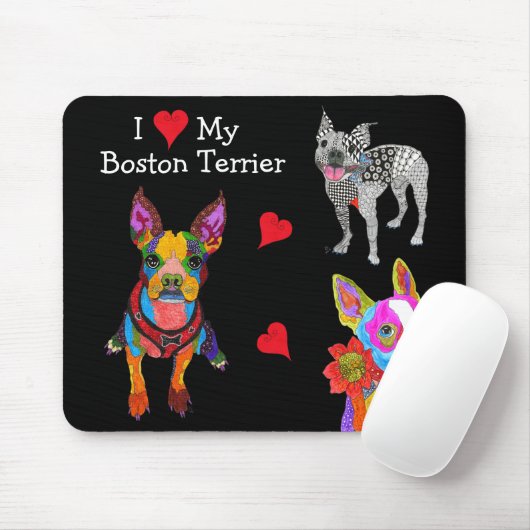 Niedlich und farbenfroh Boston Terrier Mousepad (Mit Mouse)