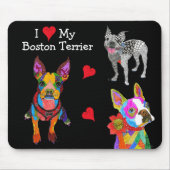 Niedlich und farbenfroh Boston Terrier Mousepad (Vorne)