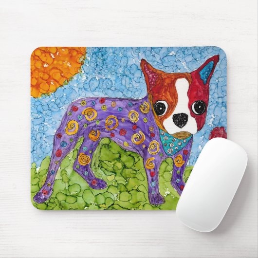 Niedlich und farbenfroh Boston Terrier Mousepad (Mit Mouse)