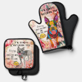 Niedlich und farbenfroh Boston Terrier Ofenhandschuh & Topflappen-Set (Vorderseite/Rückseite)