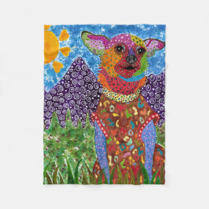 Niedlich und farbenfroh Chihuahua Fleece Blanket