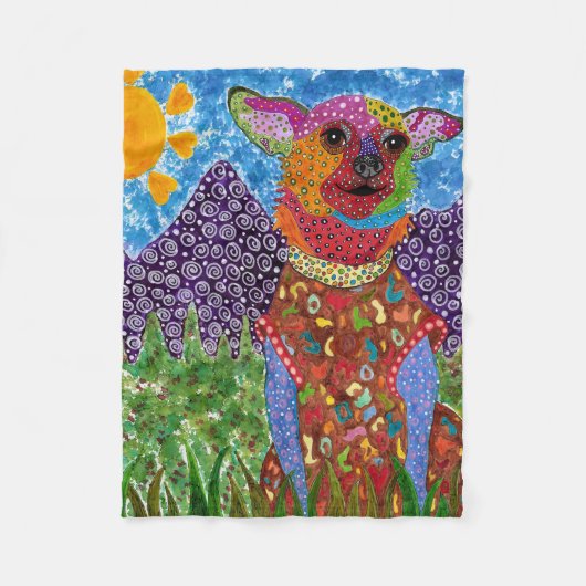 Niedlich und farbenfroh Chihuahua Fleece Blanket (Vorderseite)