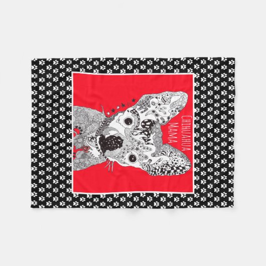Niedlich und farbenfroh Chihuahua Fleece Blanket (Vorderseite (Horizontal))
