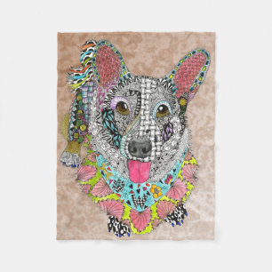 Niedlich und farbenfroh Corgi Fleece Blanket