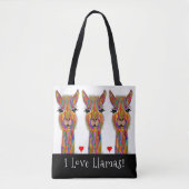 Niedlich und farbenfroh I Liebe Llamas Tote Tag Tasche (Vorderseite)