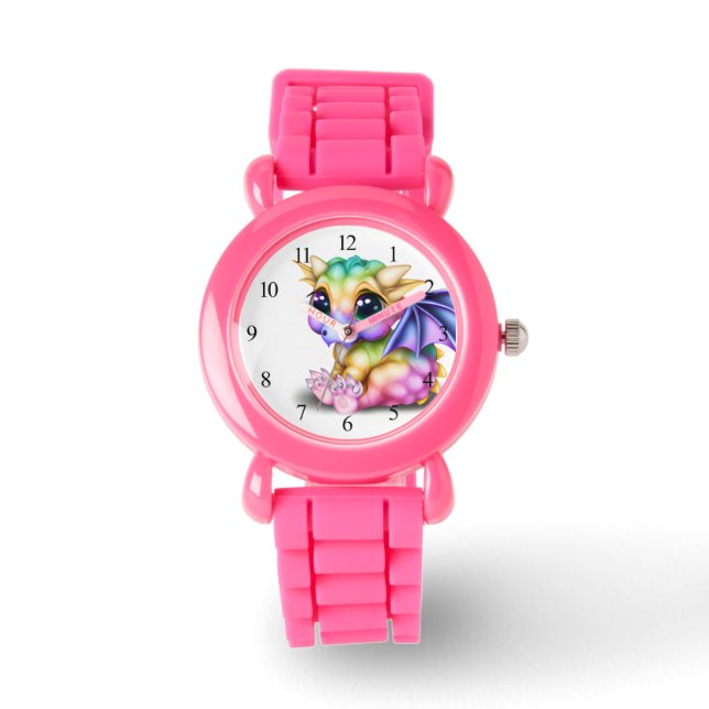 Niedlich und farbenfroh Kawaii Baby Dargon Armbanduhr (Vorderseite)
