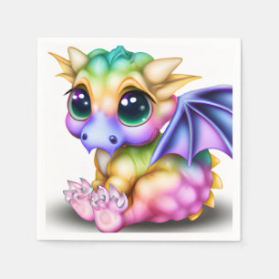 Niedlich und farbenfroh Kawaii Baby Dargon Serviette
