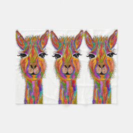 Niedlich und farbenfroh Llama Fleece Blanket