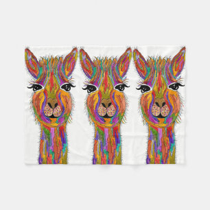 Niedlich und farbenfroh Llama Fleece Blanket