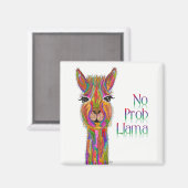 Niedlich und farbenfroh No Prob Llama Llama Magnet (Vorderseite/Rückseite)