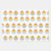 Niedlich und farbenfroh Osterhasen und Küken Strei Geschenkpapier Set (Vorderseite 2)