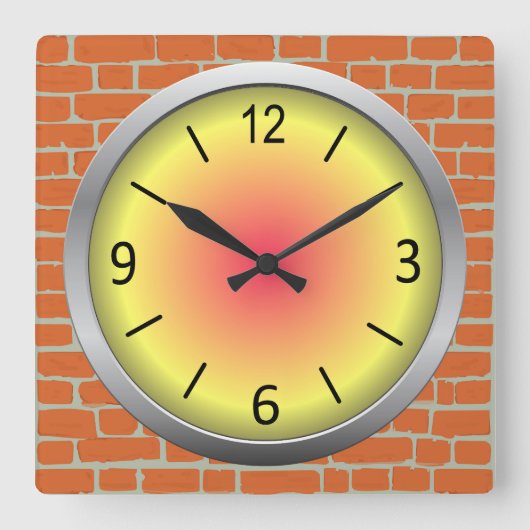 Niedlich und farbenfroh quadratische wanduhr (Vorderseite)