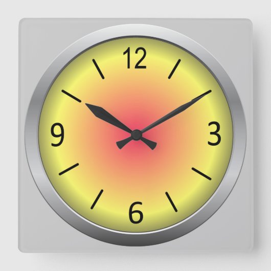 Niedlich und farbenfroh schattiert quadratische wanduhr (Vorderseite)