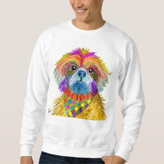 Niedlich und farbenfroh Shih Tzu Sweatshirt (Vorderseite)