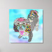 Niedlich und farbenfroh Shih Tzu Wrapped Canvas 24 Leinwanddruck (Vorderseite)