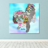 Niedlich und farbenfroh Shih Tzu Wrapped Canvas 24 Leinwanddruck (Insitu (Holzboden))